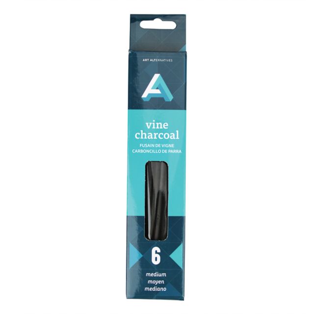 CHARCOAL VINE THIN MED  6/BX