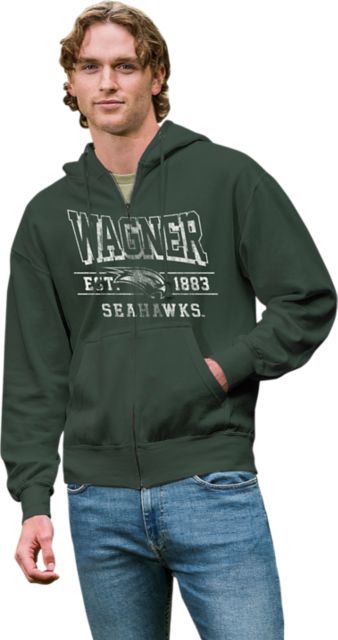 Wagner College Seahawks Full Zip Hooded Sweatshirt