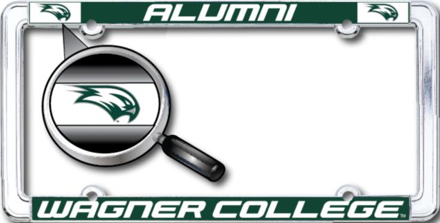 Wagner College Alumni Thin Dome License Plate Frame