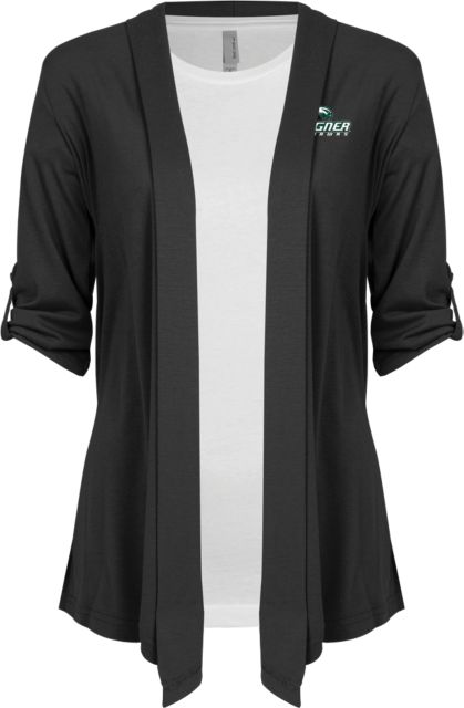 Wagner College Ladies Drape Front Cardigan Wagner Seahawks Logo - ONLINE ONLY